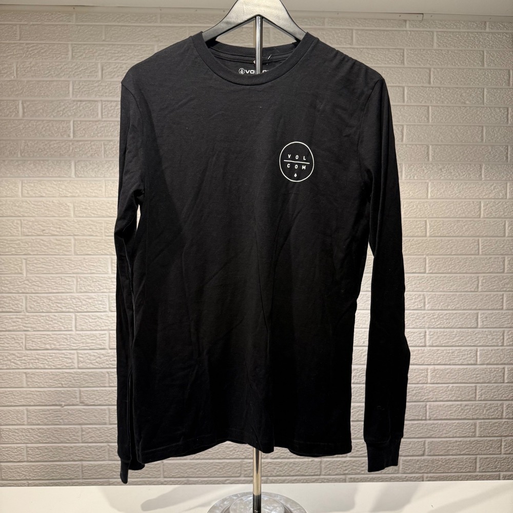 Volcom Black Long Sleeve Graphic T Shirt Size S/P‎ Cotton